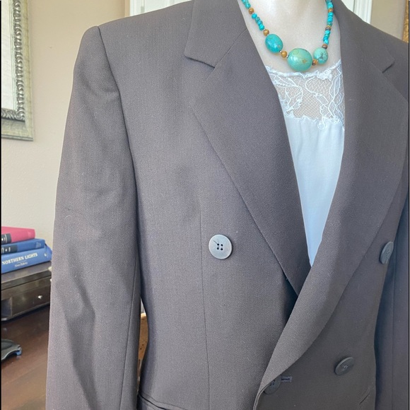 Rena Rowan Saville Chocolate Brown Suit Blazer 6 - Picture 2 of 4